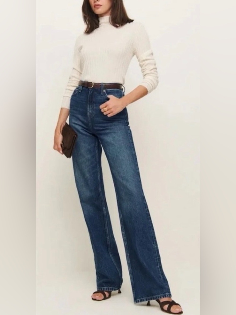 Reformation Wilder High Rise Wide Leg Jeans Maldives Size 29 NWT